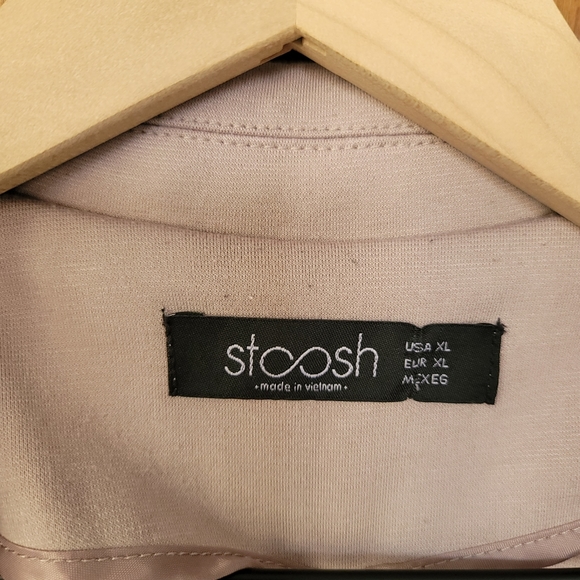 Stoosh dusty pink unlined one button tunic length stretch blazer vented XL - Picture 3 of 7